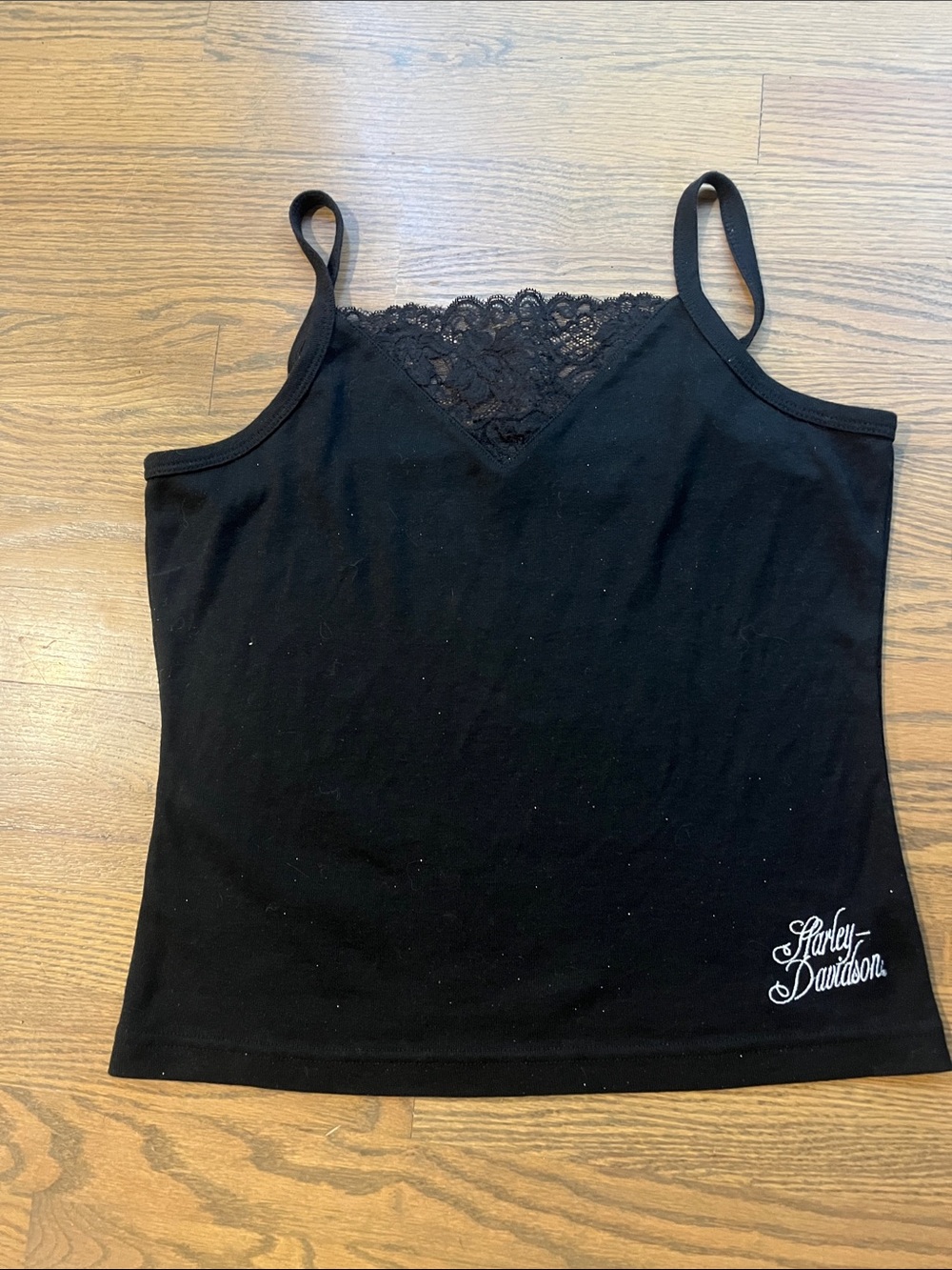 Harley-Davidson Black Lace-Trim Camisole Tank